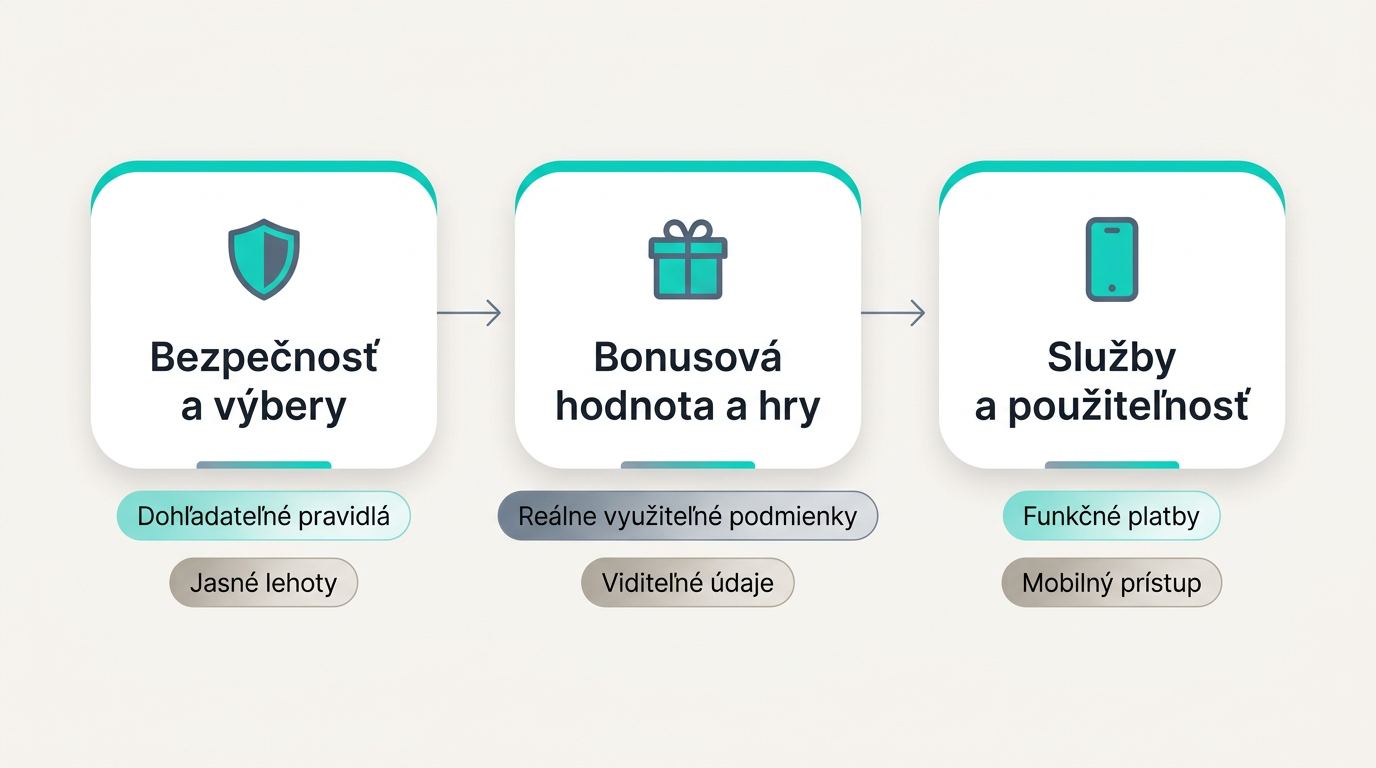 Bezpečnosť, bonusová hodnota a služby pri porovnávaní online kasína
