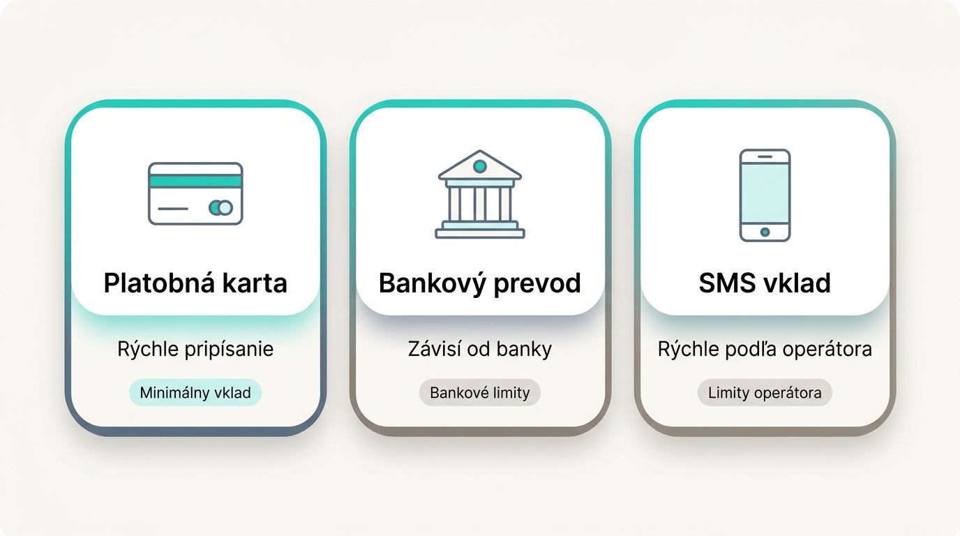 Platobná karta, bankový prevod a SMS vklad v online kasíne